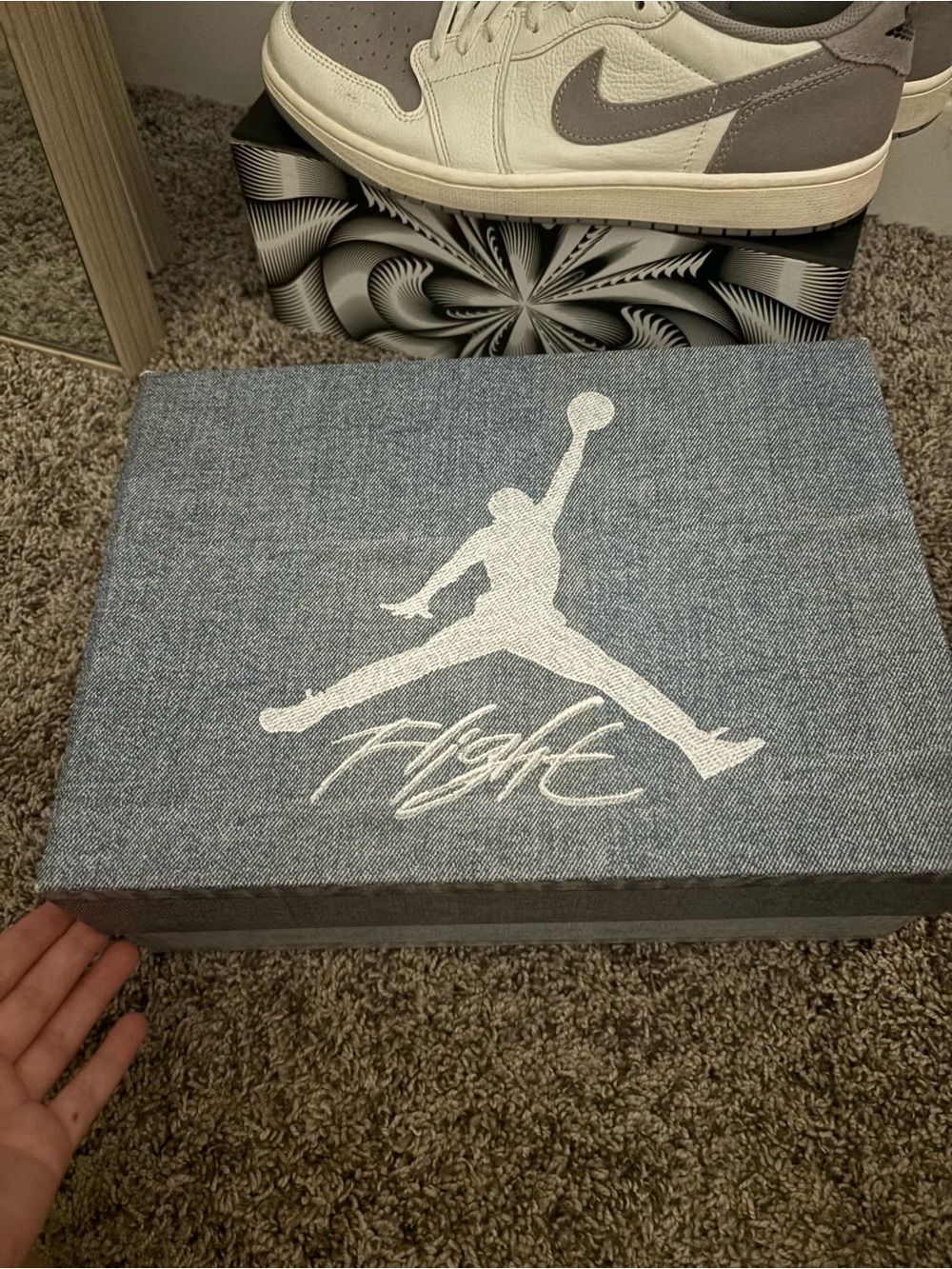 Jordan Denim-Style Shoe Box with White Jumpman